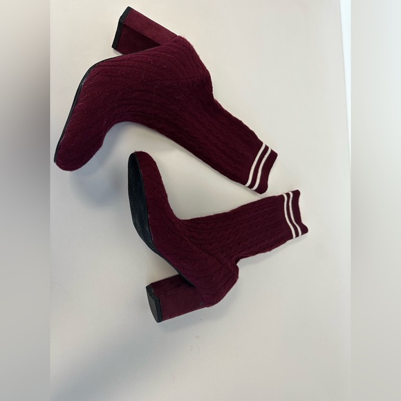 Catherine Malandrino Burgandy Sock Boots size 7 - Picture 5 of 16